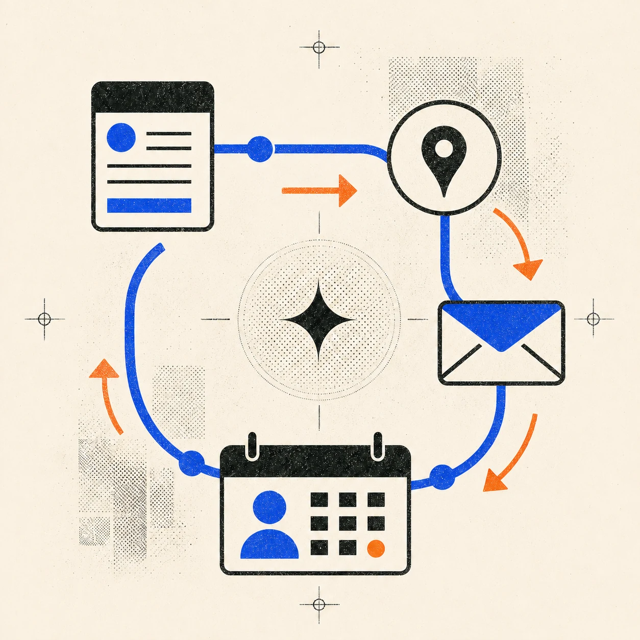 Editorial illustration representing automation, analytics, and an improving growth system